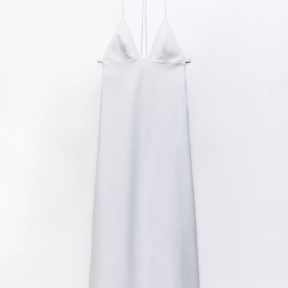 Zara White Sheath Halter Dress Wedding